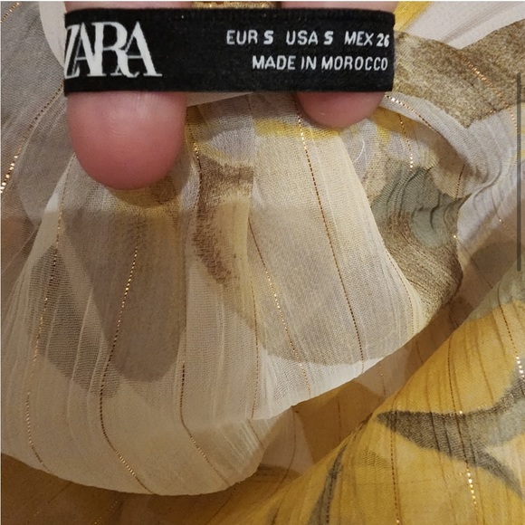 Zara metallic thread ruffled floral midi dress - Picture 14 of 16